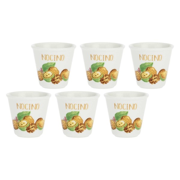 Zestaw kieliszków do likieru La Porcellana Bianca Liquorelli Nocino 75 ml, 6 sztuk