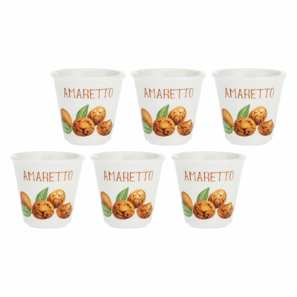 Zestaw kieliszków do amaretto La Porcellana Bianca Liquorelli 75 ml, idealny do serwowania likierów