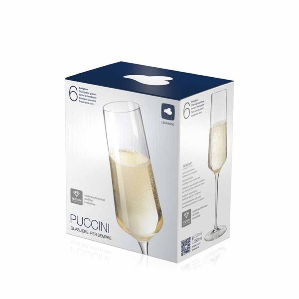 Zestaw kieliszków do szampana Puccini 280 ml 6 sztuk