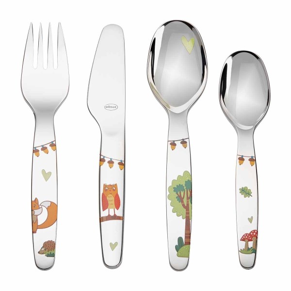 Набір дитячих столових приборів Roesle Waldfreu, 4 предмети для дітей Набір дитячих столових приборів Roesle Waldfreu, 4 предмети для дітей