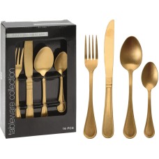 НАБІР СТОЛОВИХ ПРИЛАДІВ З 16 ПРЕДМЕТІВ АНТИКВАРНОГО ЗОЛОТОГО СТОЛОВОГО ПРИЛАДУ