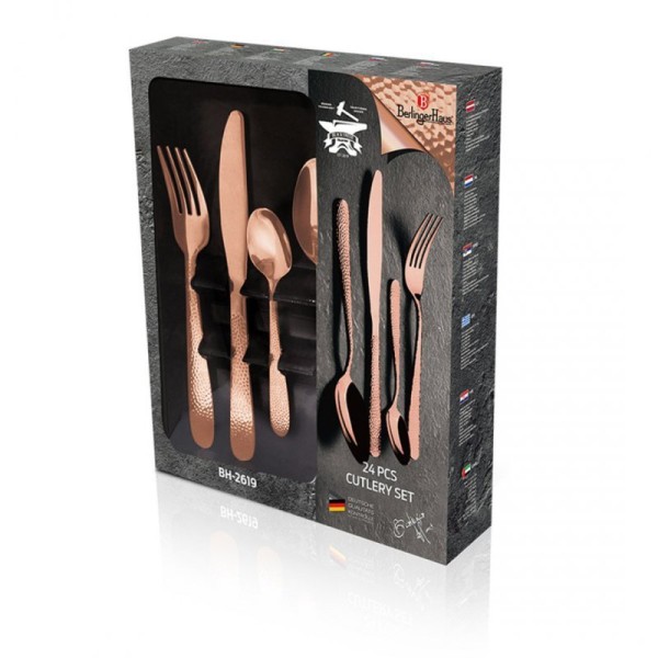 Zestaw sztućców, Berlinger Haus BH-2619 Rose Gold, 24 el. do serwowania