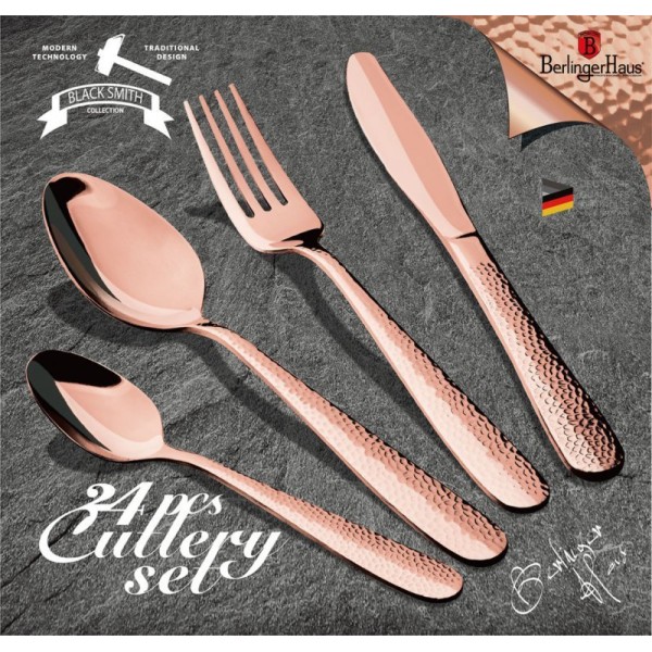 Zestaw sztućców, Berlinger Haus BH-2619 Rose Gold, 24 el. do serwowania