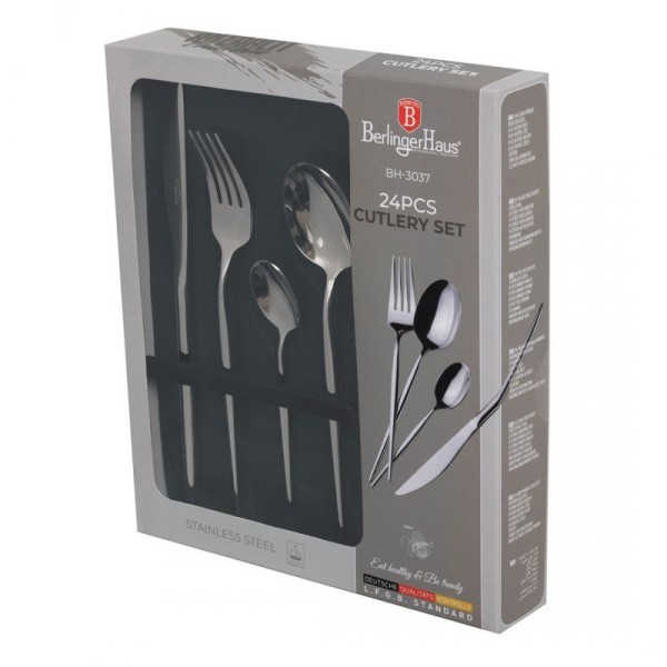 Zestaw sztućców, Berlinger Haus BH-3037, 24 elem., połysk, do domu