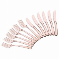 Zestaw sztućców Berlinger Haus Rose Gold BH-3088 do steków i mięs, 12 el. dla 6 osób, błyszczące różowe złoto, idealny na rodzinne obiady i grill