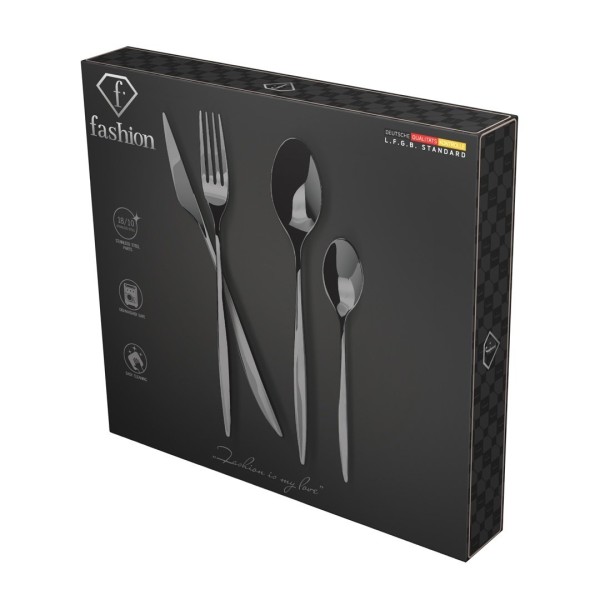 Набір столових приладів FashionTV FTV-0081, 24 предмети, дзеркальне срібло для сервування столу