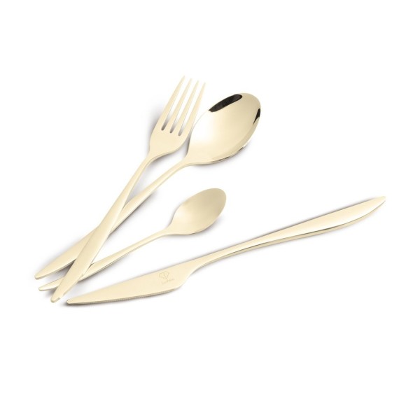 Набір столових приборів FashionTV FTV-0082 24 ел., дзеркальне покриття шампань для сервірування