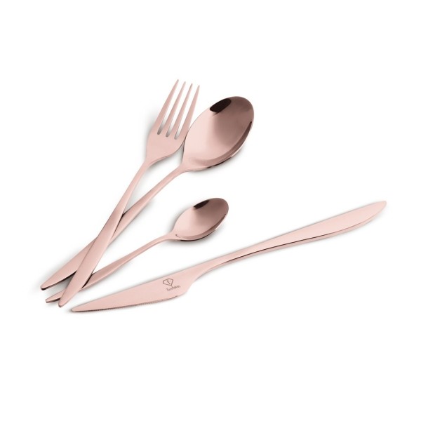 Набір столових приборів FashionTV FTV-0083, 24 предмети, рожеве золото, для сервірування столу