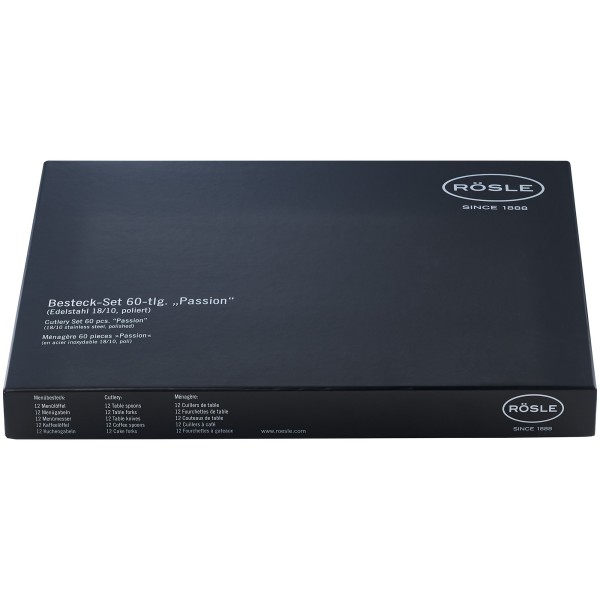Zestaw sztućców, Rösle PASSION 60 elementów — komplet do serwowania codziennego