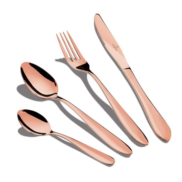 Komplet sztućców Berlinger Haus Rose Gold BH-2623A 24 el. do codziennego użytku satynowe