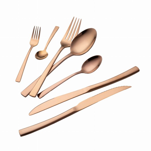 Komplet sztućców Berlinger Haus Rose Gold BH-3087, 42 elementy, dla 6 osób, błyszczące różowe złoto, do eleganckiego nakrycia stołu