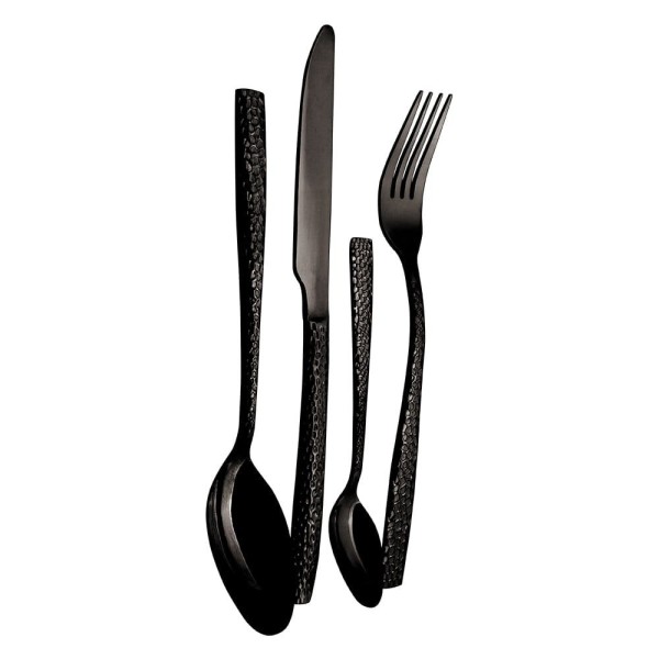 Komplet sztućców Berlinger Haus Shiny Black BH-2618NA 24 elementy, błyszczące, do codziennego użytku rodzinnego