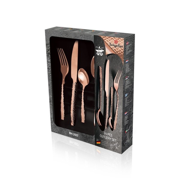 Komplet sztućców Berlinger Haus Rose Gold BH-2617 24 elementy do eleganckiego nakrycia stołu