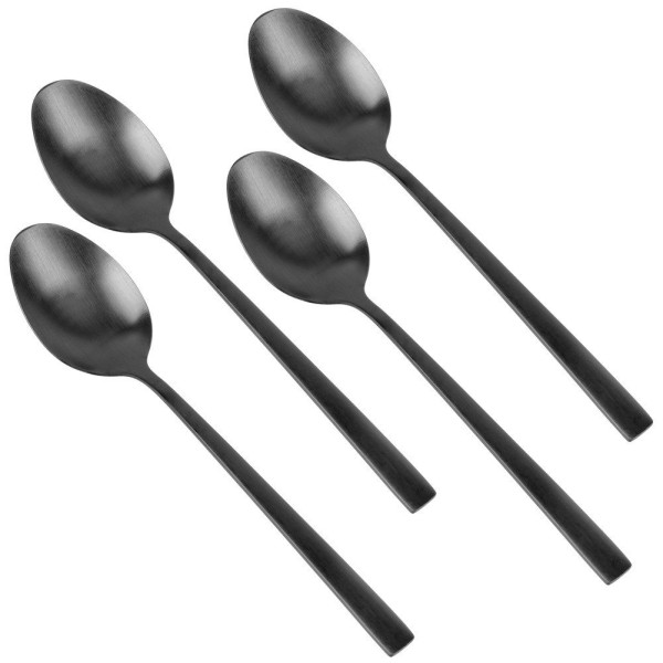Łyżeczki do herbaty Excellent Houseware 4 sztuki czarne satynowe zestaw