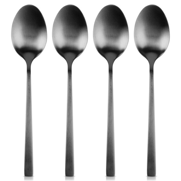 Łyżeczki do herbaty Excellent Houseware 4 sztuki czarne satynowe zestaw