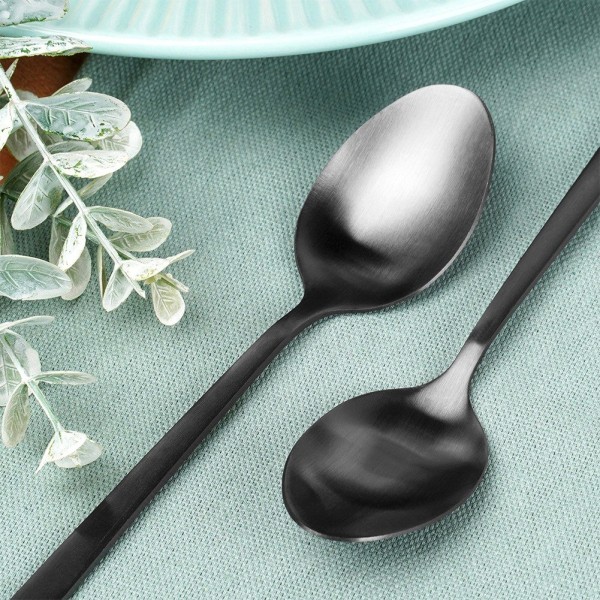 Łyżeczki do herbaty Excellent Houseware 4 sztuki czarne satynowe zestaw