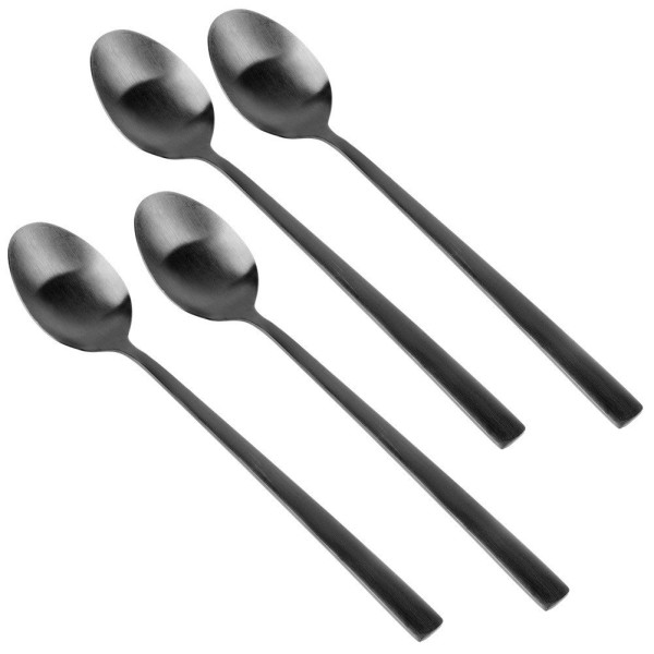 Łyżeczki do drinków Excellent Houseware 139772 czarne satynowe 4 elementy