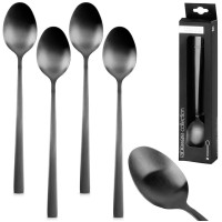 Łyżeczki do drinków Excellent Houseware 139772 czarne satynowe 4 elementy