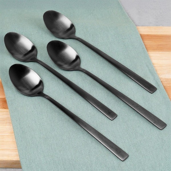 Łyżeczki do drinków Excellent Houseware 139772 czarne satynowe 4 elementy