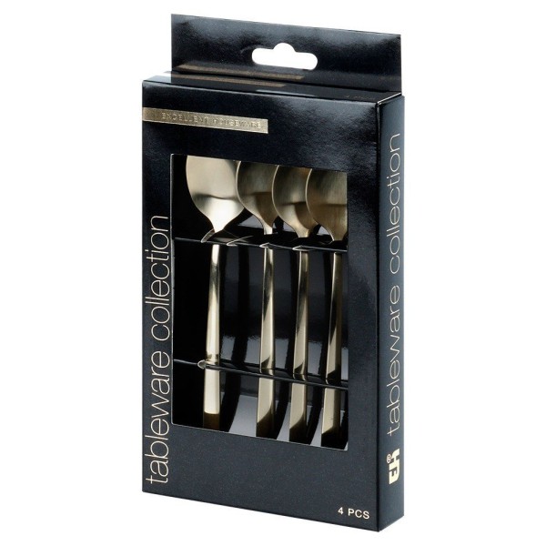 Łyżeczki do herbaty Excellent Houseware 139744 zestaw 4 złote sztućce