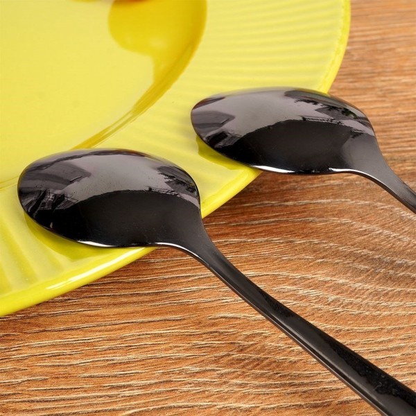 Ложки для чаю Orion Black, 2 шт, металеві чорні, набір столових приборів