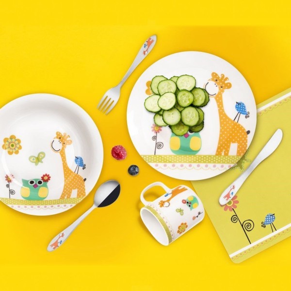 Набір дитячих столових приладів Orion 143673 з виделкою, ножем, ложечкою, сталь, жирафа для годування дітей Набір дитячих столових приладів Orion 143673 з виделкою, ножем, ложечкою, сталь, жирафа для годування дітей