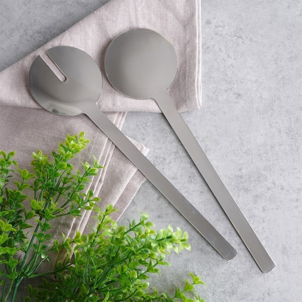 Ложки для сервірування, Excellent Houseware, 2 шт, сталеві срібні, для салатів 139394