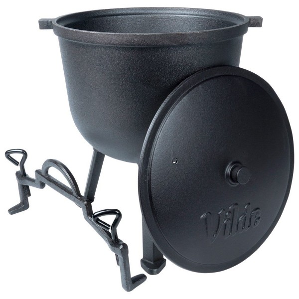 Котелок для готування на вогні, Cast Line Vilde 199053, 10 л, чавунний з кришкою і ніжками