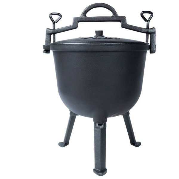 Котелок для готування на вогні, Cast Line Vilde 199053, 10 л, чавунний з кришкою і ніжками