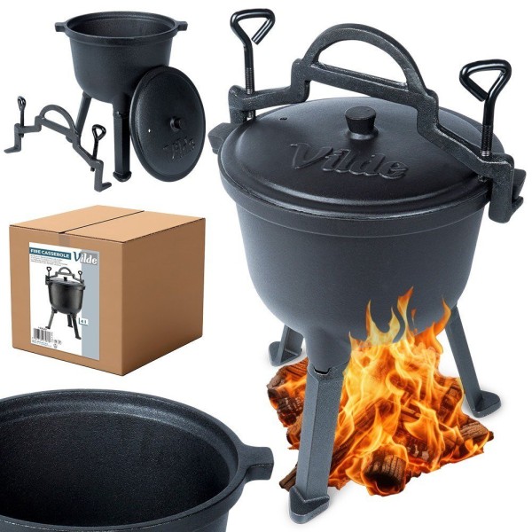 Котелок, Cast Line VILDE 199049, чавунний 4 л на ніжках з кришкою для вогнища