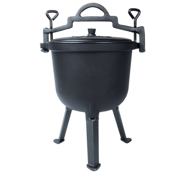 Казан-котел, Cast Line VILDE 199051, чавунний 8 л на ніжках з кришкою для готування на вогні