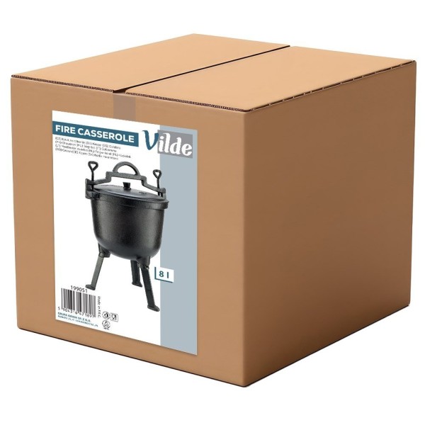 Казан-котел, Cast Line VILDE 199051, чавунний 8 л на ніжках з кришкою для готування на вогні