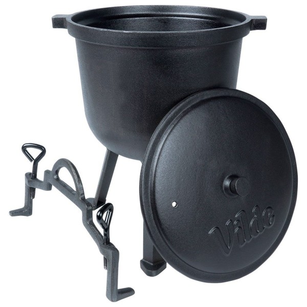 Казан-котел, Cast Line VILDE 199051, чавунний 8 л на ніжках з кришкою для готування на вогні