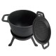 Kociołek Żeliwny Kinghoff KH-1733 8.0L z Patelnią Grill 2 w 1 do Gotowania i Grillowania na Ognisku