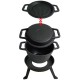 Kociołek Żeliwny Kinghoff KH-1733 8.0L z Patelnią Grill 2 w 1 do Gotowania i Grillowania na Ognisku