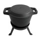 Kociołek Żeliwny Kinghoff KH-1733 8.0L z Patelnią Grill 2 w 1 do Gotowania i Grillowania na Ognisku