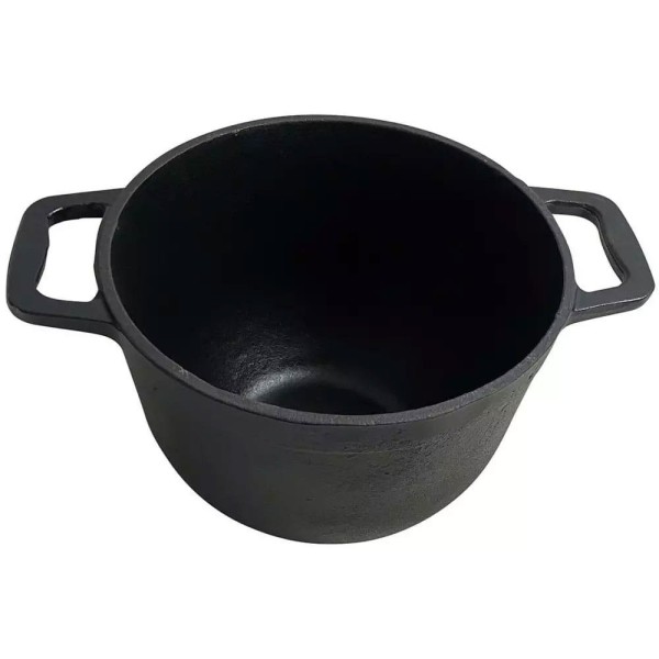 Kociołek Żeliwny Kinghoff KH-1733 8.0L z Patelnią Grill 2 w 1 do Gotowania i Grillowania na Ognisku