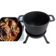 Kociołek Żeliwny Kinghoff KH-1733 8.0L z Patelnią Grill 2 w 1 do Gotowania i Grillowania na Ognisku
