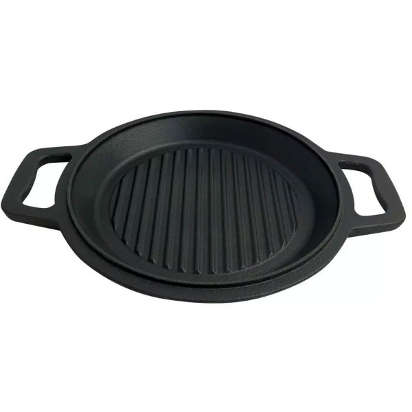 Kociołek Żeliwny Kinghoff KH-1733 8.0L z Patelnią Grill 2 w 1 do Gotowania i Grillowania na Ognisku