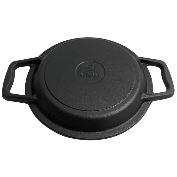 Kociołek Żeliwny Kinghoff KH-1733 8.0L z Patelnią Grill 2 w 1 do Gotowania i Grillowania na Ognisku