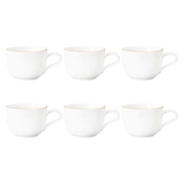 Zestaw filiżanek do kawy Seltmann Liberty Goldline 260 ml, 6 sztuk – idealny na spotkania przy kawie