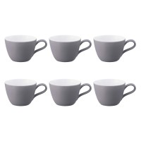 Застава столова, Seltmann Life Fashion Elegant Grey, набір з 6 кавових чашок 240 мл для домашнього затишку