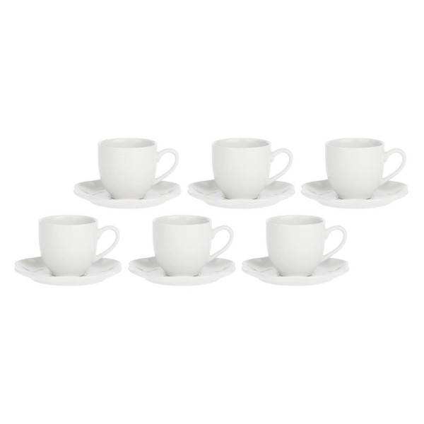 Zestaw filiżanek do kawy La Porcellana Bianca Villadeifiori 85 ml ze spodkiem, idealny do serwowania espresso