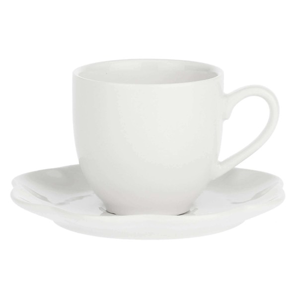 Zestaw filiżanek do kawy La Porcellana Bianca Villadeifiori 85 ml ze spodkiem, idealny do serwowania espresso