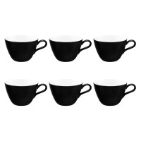 Zestaw 6 filiżanek do kawy Seltmann Life Fashion Glamorous Black 370 ml – do serwowania kawy w domu lub w kawiarni