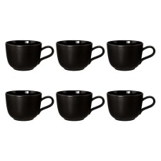 Zestaw 6 filiżanek do kawy SELTMANN Liberty Velvet Black 260 ml – idealny do serwowania espresso i kaw mlecznych
