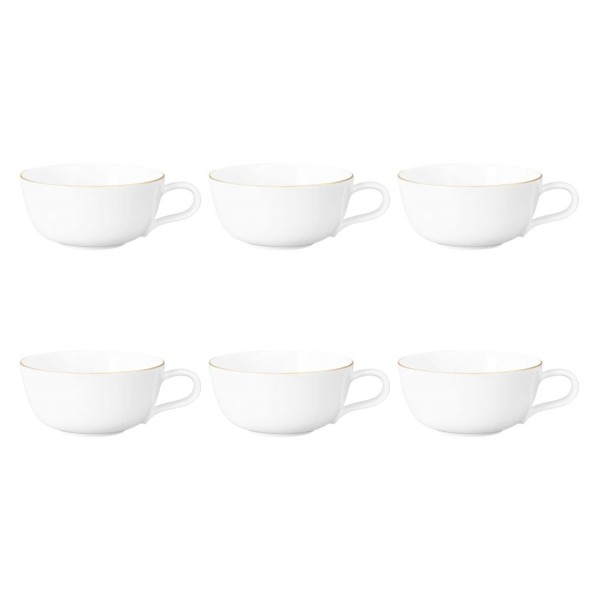 Zestaw 6 filiżanek do herbaty Seltmann Liberty Goldline 280 ml idealny do serwowania naparów