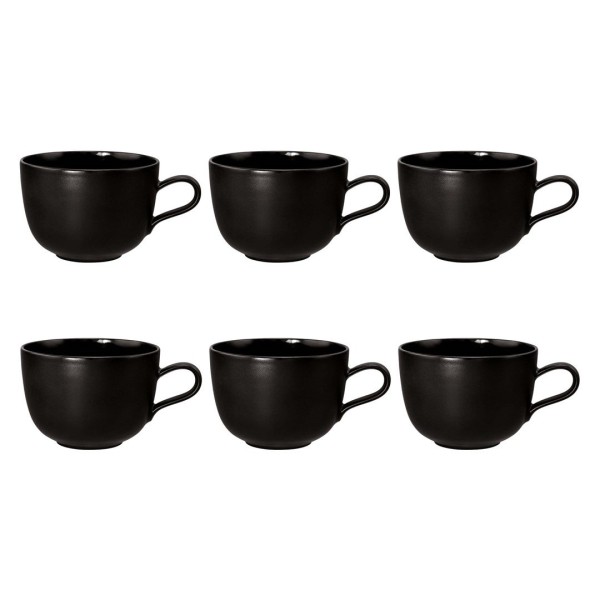 Zestaw filiżanek do kawy Seltmann Liberty Velvet Black 380 ml, 6 sztuk - idealny do serwowania espresso i cappuccino
