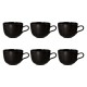 Zestaw filiżanek do kawy Seltmann Liberty Velvet Black 380 ml, 6 sztuk - idealny do serwowania espresso i cappuccino