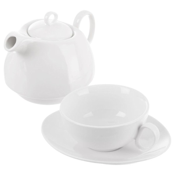 Набір чайний, MONA Orion 129428, порцеляновий білий, глечик + чашка для подачі чаю, 3 ел.